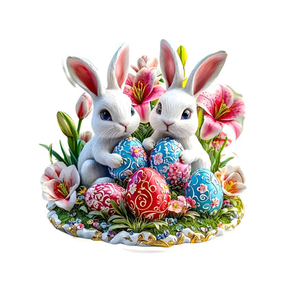 Acrylic Easter Bunny & Egg Decorative Sign