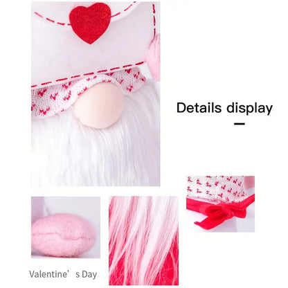 Valentine's Day Gnome Plush Doll Decorations - Set of 2