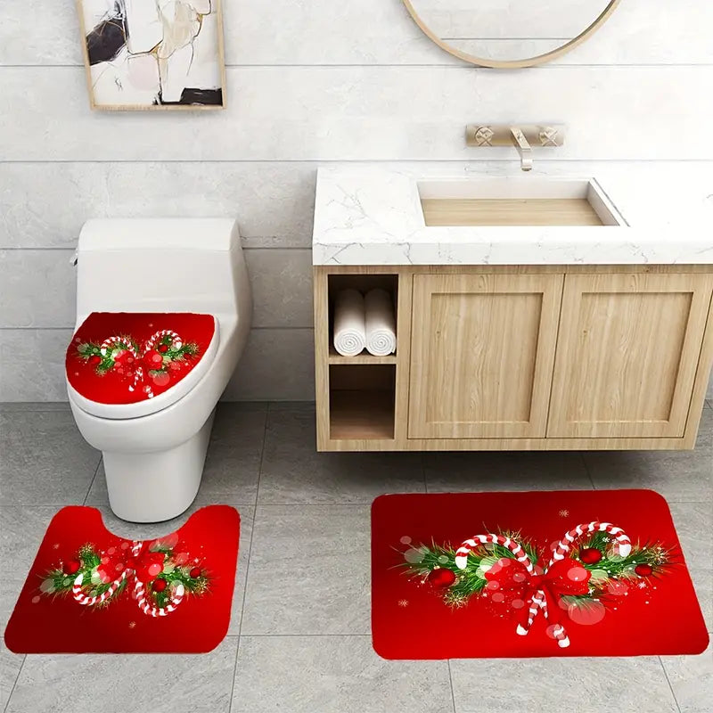 Merry & Bright: 4-Piece Christmas Bathroom Accessory Set