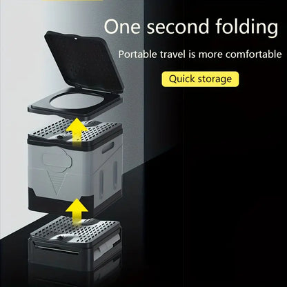 Portable Outdoor Toilet - Foldable and Movable (Grey)