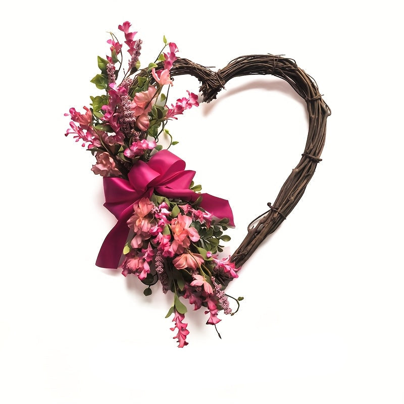 Heart-Shaped Floral Wreath Door Hanging