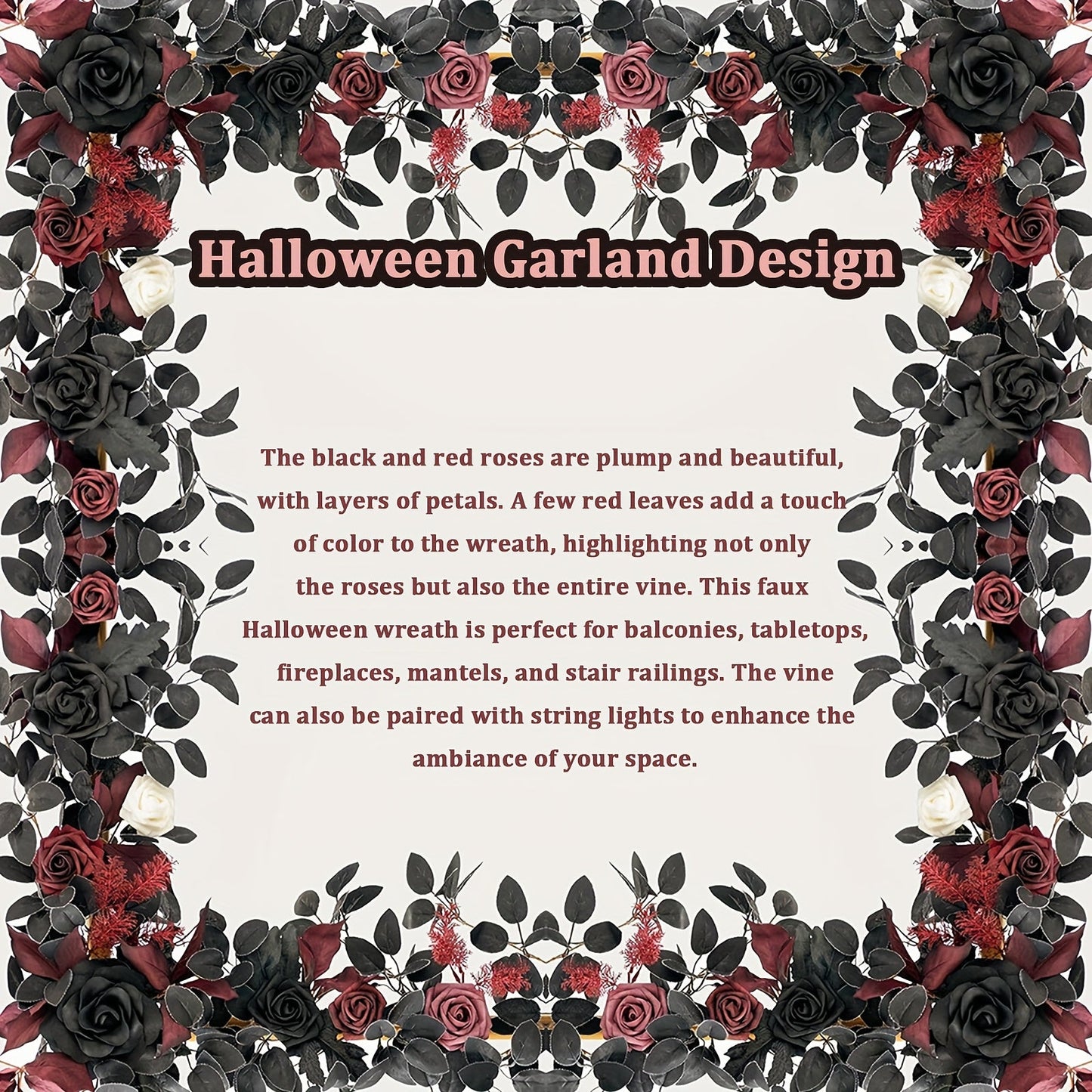 Halloween Artificial Garland Rose Vine