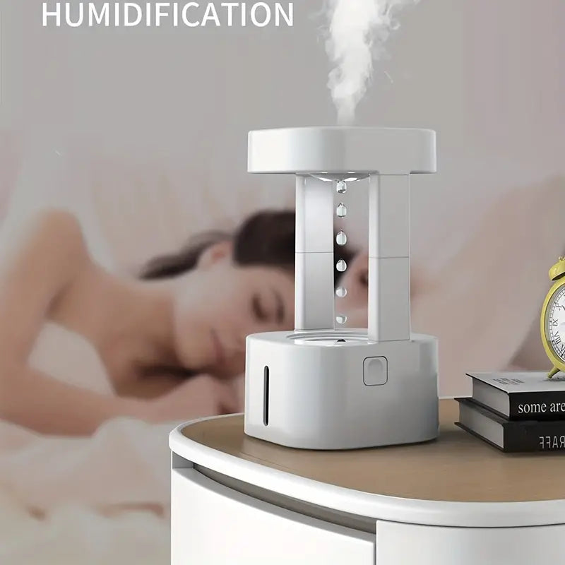 Levitating Plant Water Drop Humidifier - 580ML Cool Mist, Anti Gravity Design, USB Powered, Nightlight