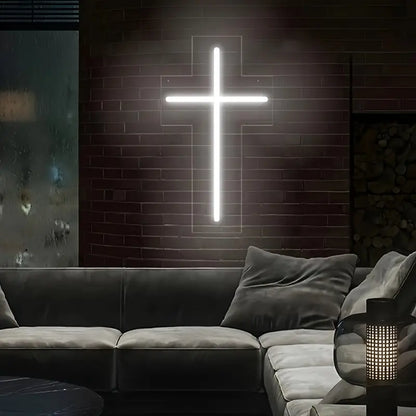 Divine Glow - Jesus Cross Neon Sign (23.88 X 13.46cm) - Home Decor LED Neon Sign