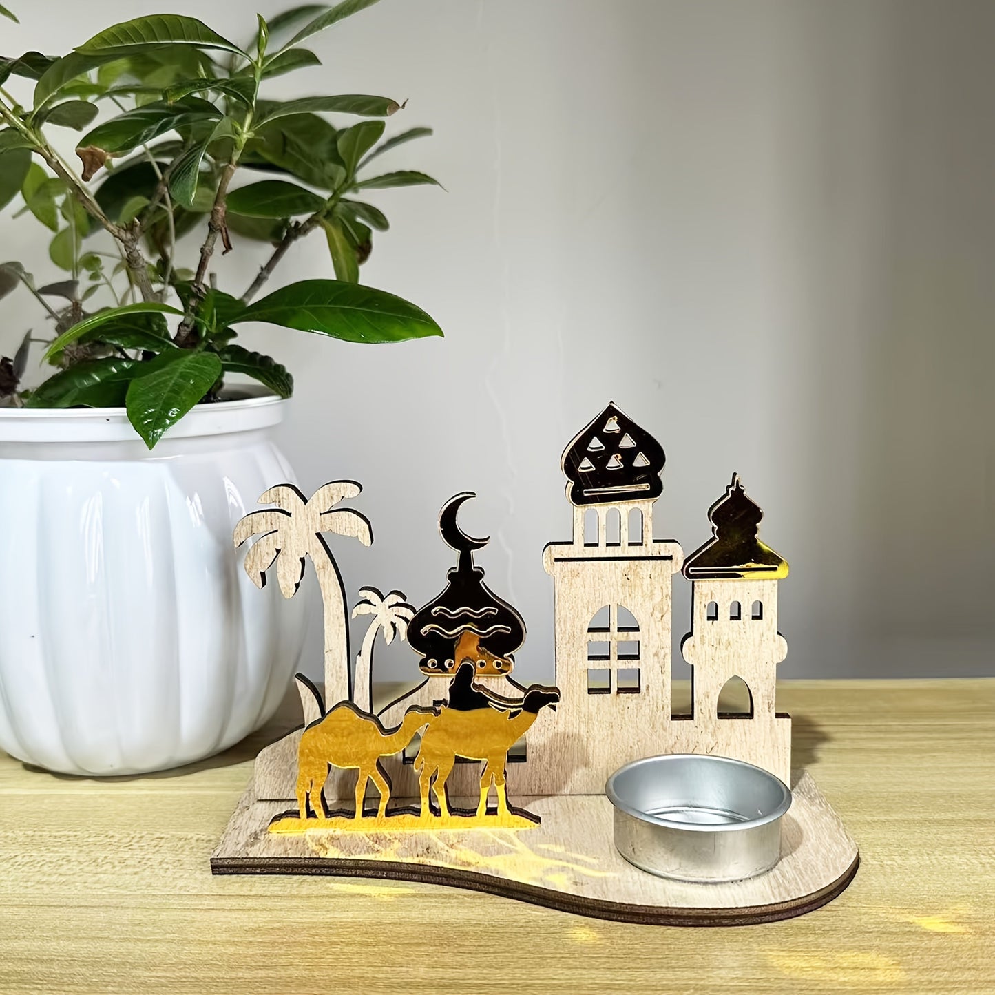 Islamic Ramadan Candle Holder Mosque Design Eid Decor
