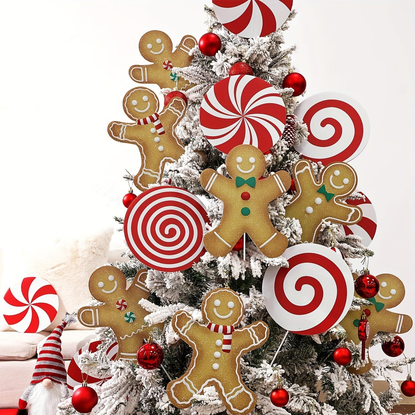 Candy Cane Swirls Christmas Tree Topper & Ornament Set