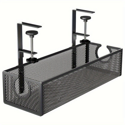 No-Drill Wire Organizer Under-Desk Cable Tray