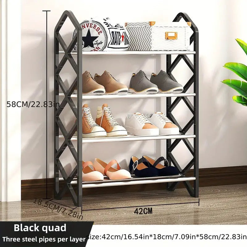 Elegance meets organization with this innovative dustproof shoe rack