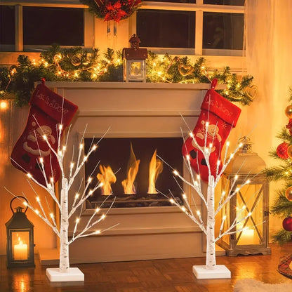 24LT 60.96cm Lighted Birch Tree - Warm White Christmas Lights