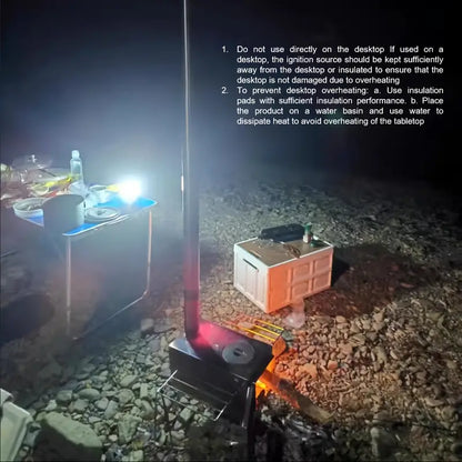 Portable Black Outdoor Stove with Fireplace