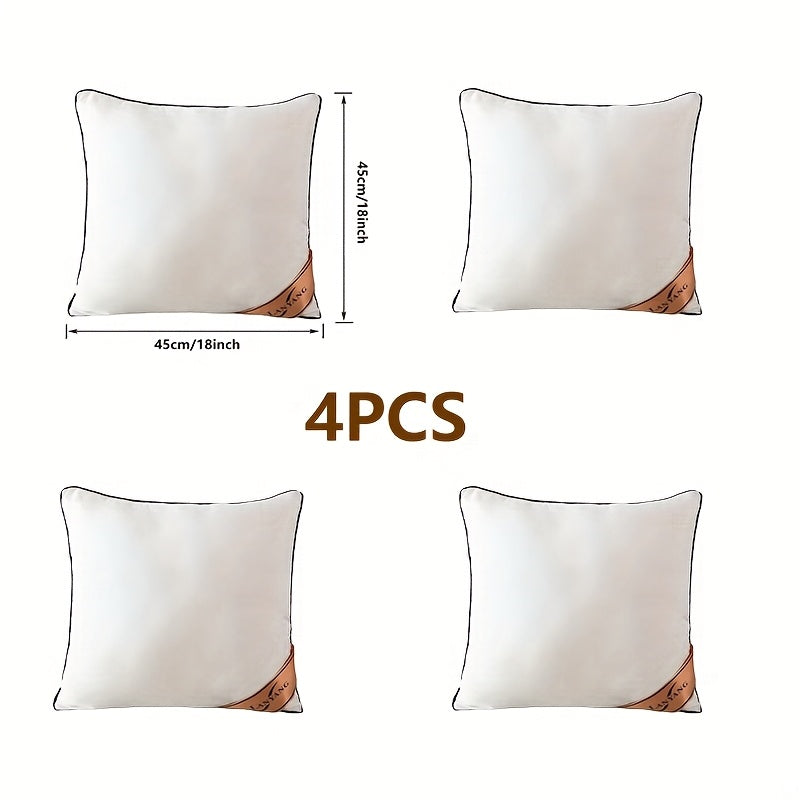 High-Rebound White Throw Pillows Set (4 pcs)
