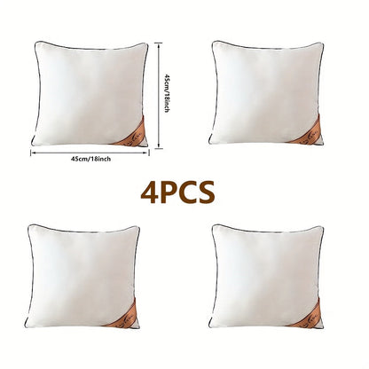 High-Rebound White Throw Pillows Set (4 pcs)