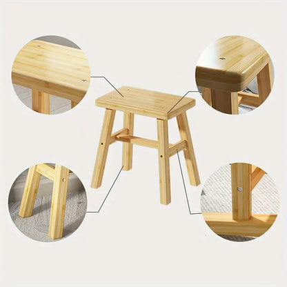 Handmade Bamboo Stool - DIY Home Small Stool with Traditional Style