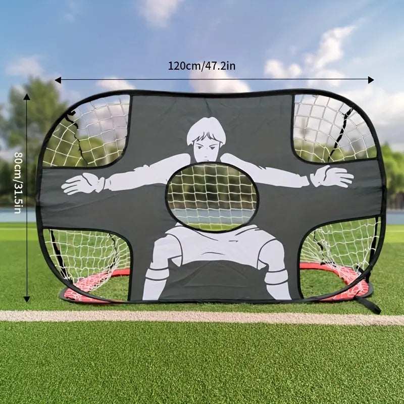 Portable Dual-Use Folding Soccer Goal - Red