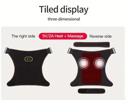 1pc USB Heated Hip Support Brace with Vibrating Massage and Adjustable Strap