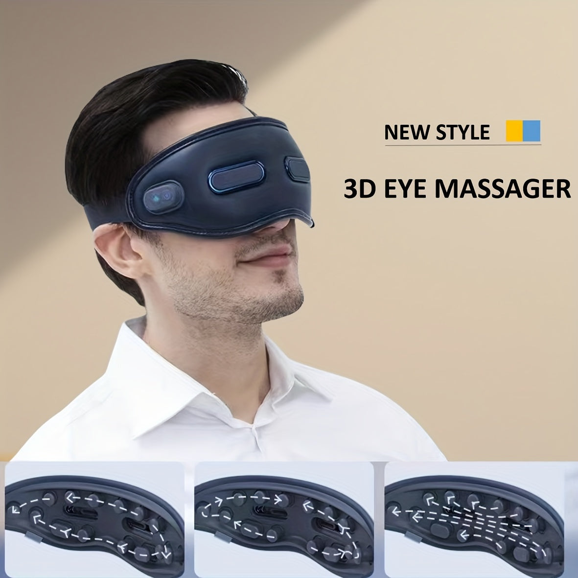 12-Point Eye Massager with Hot Compress & Visual Window(Blue)