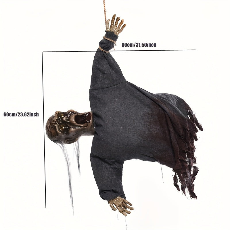 Skeleton Decoration with Glowing Eyes & Screaming Sound - Grey