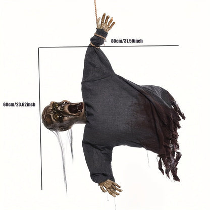 Skeleton Decoration with Glowing Eyes & Screaming Sound - Grey