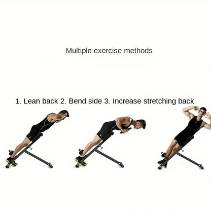 1pc Adjustable Roman Chair - Black, Waist and Abdomen Fitness Stool