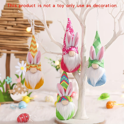 4-Pack Polyester Easter Bunny Hanging Ornaments