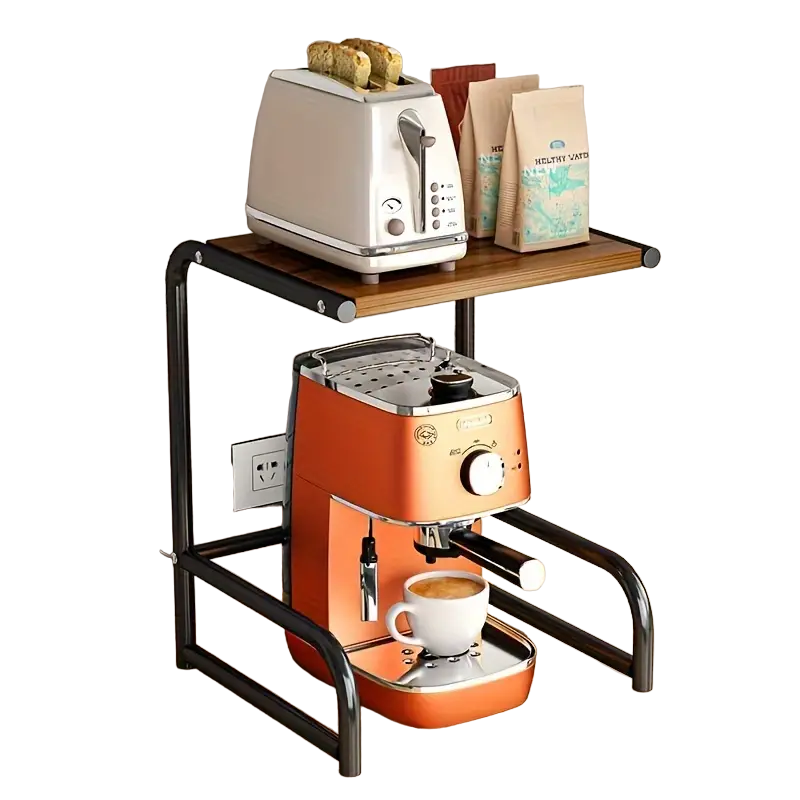 Multifunctional Microwave Storage Shelf - Kitchen Organizer and Oven Holder- Black