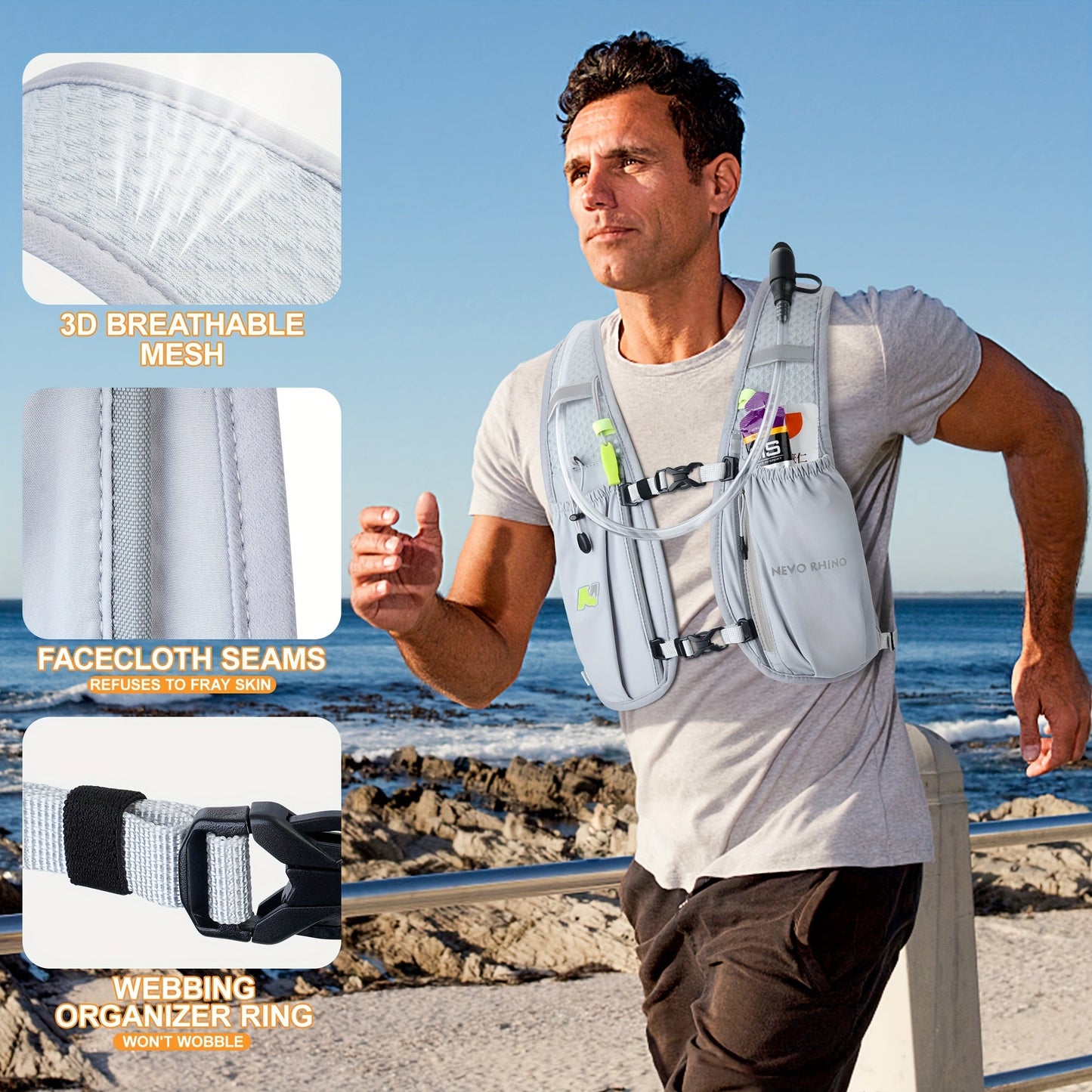5.5L Running Hydration Vest with 1.5L Bladder
