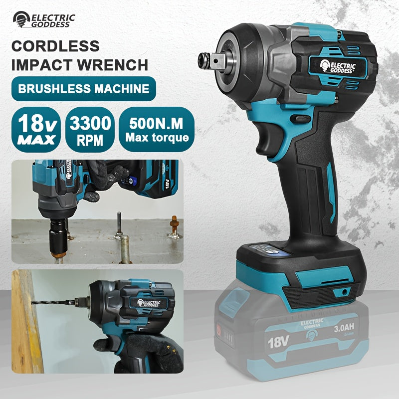 Cordless Brushless Electric Wrench 500Nm Torque for DIY