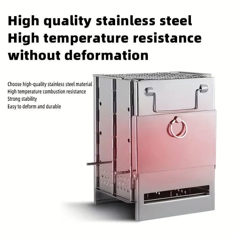 Portable Folding Stainless Steel Wood Burning Camping Stove