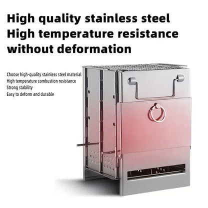 Portable Folding Stainless Steel Wood Burning Camping Stove