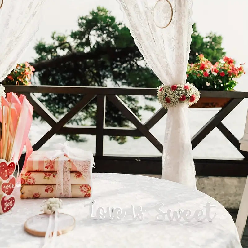 Love Is Sweet" Wooden Banner Decoration Sign - White