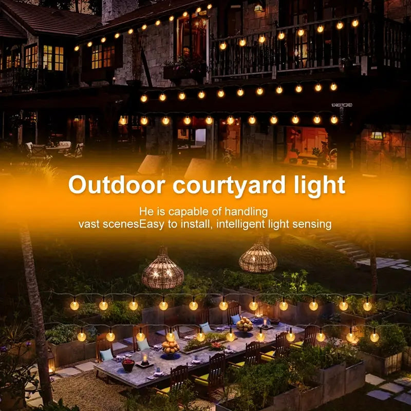 Solar Crystal Globe String Lights - 1 Pack, 100 LED, IP65 Waterproof, 8 Lighting Modes