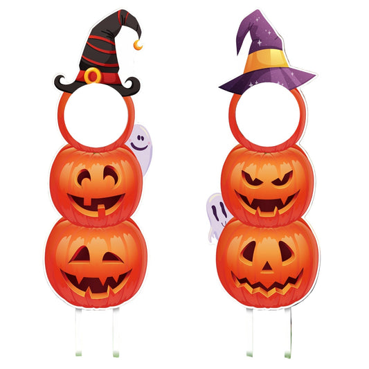 Halloween Outdoor Lawn Pumpkin & Witch Hat Decorations
