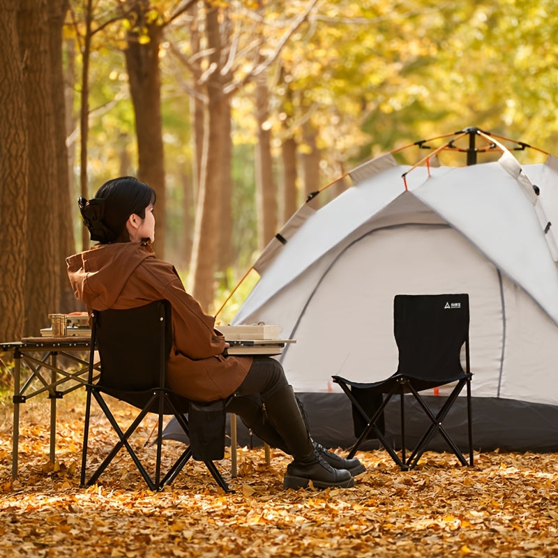 Portable Folding Steel Camping Chair with Backrest