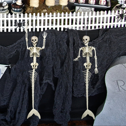 Mermaid Skeleton Decoration -  Nautical Theme Hanging Prop