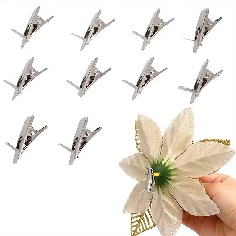 30PCS Mini Metal Clips for Christmas - Festive Ornament Fixing Clips