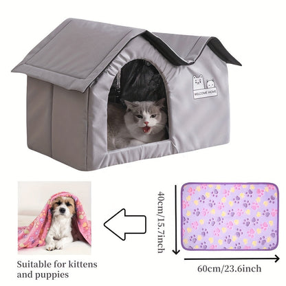 Cat Dog Bed House for All-Season Comfort Shelter