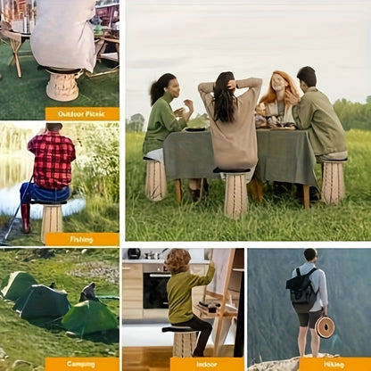 12-Level Folding Stool with PU Cushion Seat