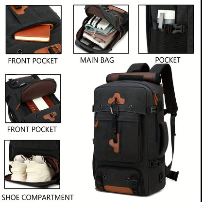 Hiking Backpack with USB & Shoe Compartment