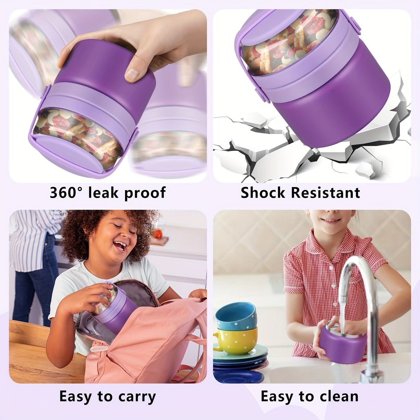 Thermal Jar Insulated Lunch Container Set (2-in-1)