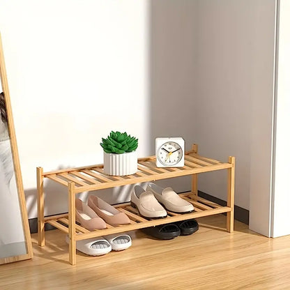 Bamboo Shoe Rack: Stack & Fold Design