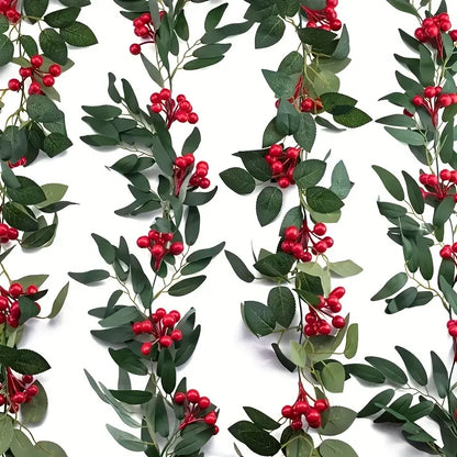 2Pcs Red Berry Christmas Garland
