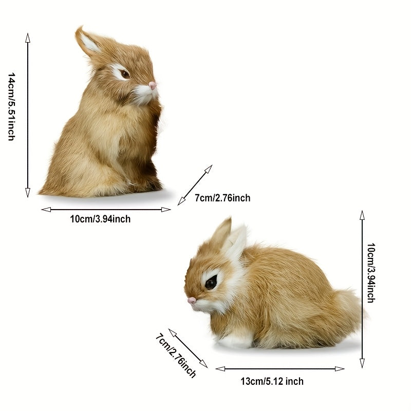 2pcs Easter Bunny Figurines for Holiday Decorations