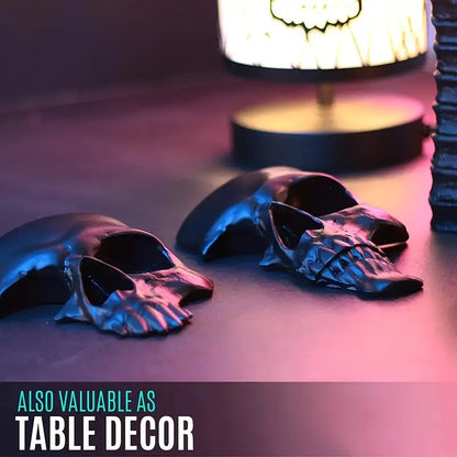 Americana Skull Ornaments 3-Piece Set – Goth-Inspired Resin Skeleton