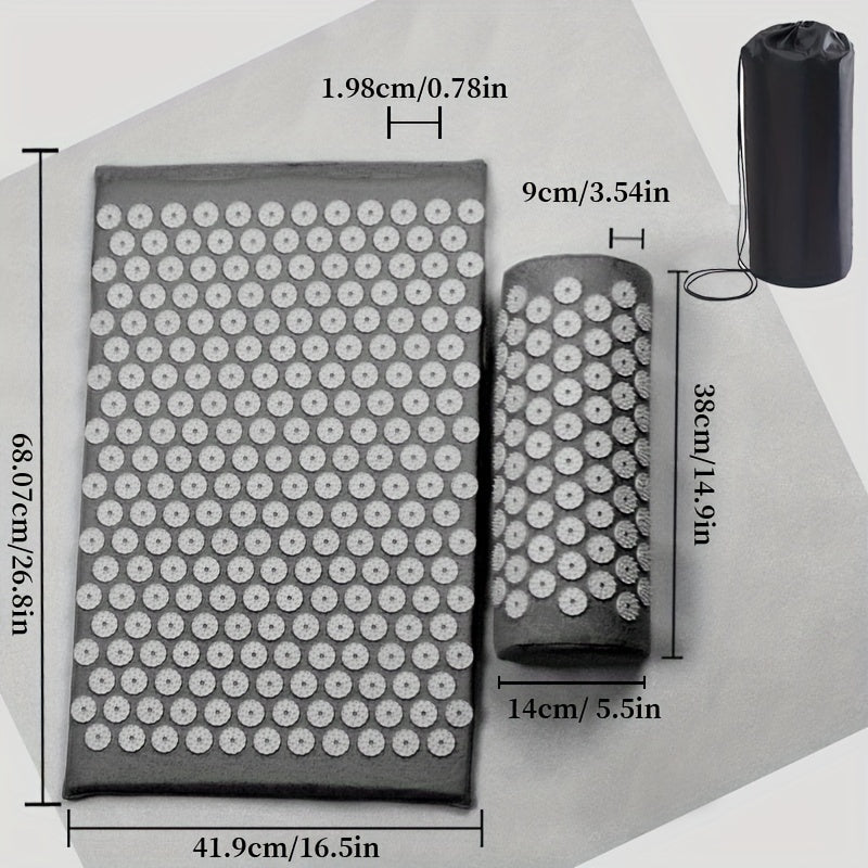 3PCS Yoga Acupressure Massage Mat Set(Dark Gray)