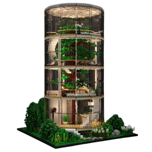 Glass Tree House Modular Building Blocks Glass House Moc Bricks Tree House Toys Bricks