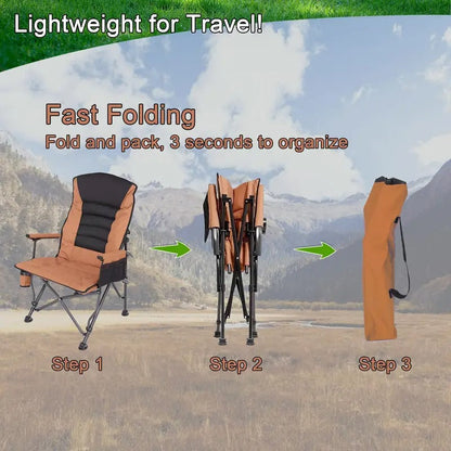 Outdoor Folding Camping Chair with Adjustable Backrest