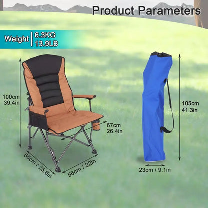 Outdoor Folding Camping Chair with Adjustable Backrest