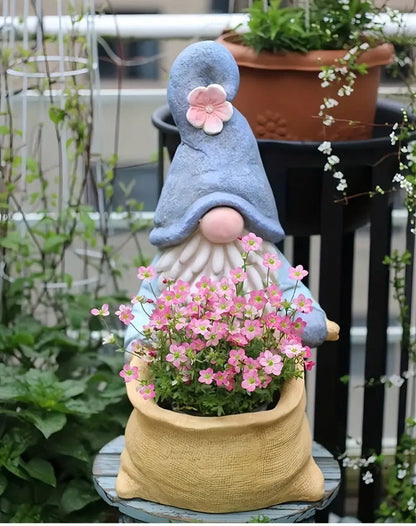 Gnome Garden Statue Planter with Drainage Hole