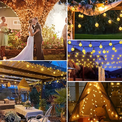Solar Crystal Globe String Lights - 1 Pack, 100 LED, IP65 Waterproof, 8 Lighting Modes