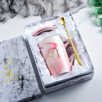 Chic Marble Ceramic Coffee Mug Set